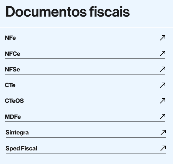 Documentos fiscais e contábeis da EcoSystem